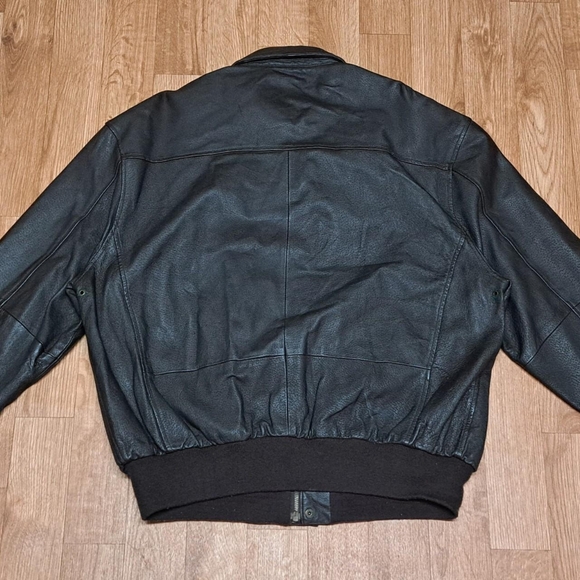Airborne Leather Bomber Jacket Size Large - Picture 2 of 8